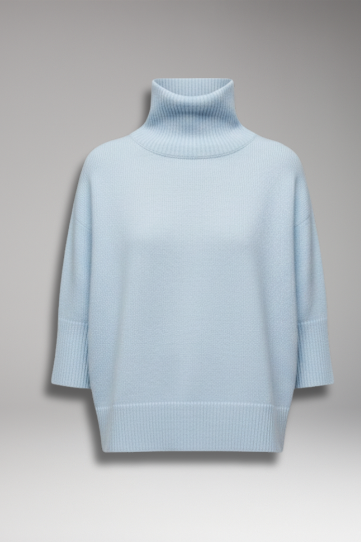 Women’s Jumper with Turtleneck and Ribbed Edges