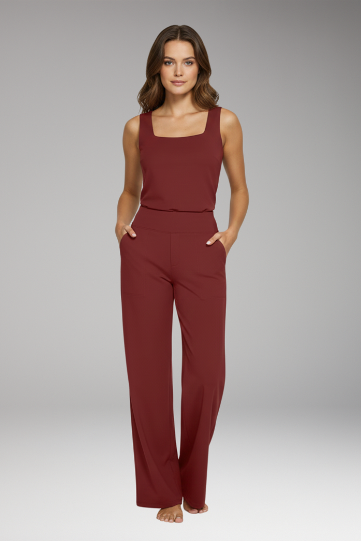Women’s Trousers with High Waist and Side Pockets