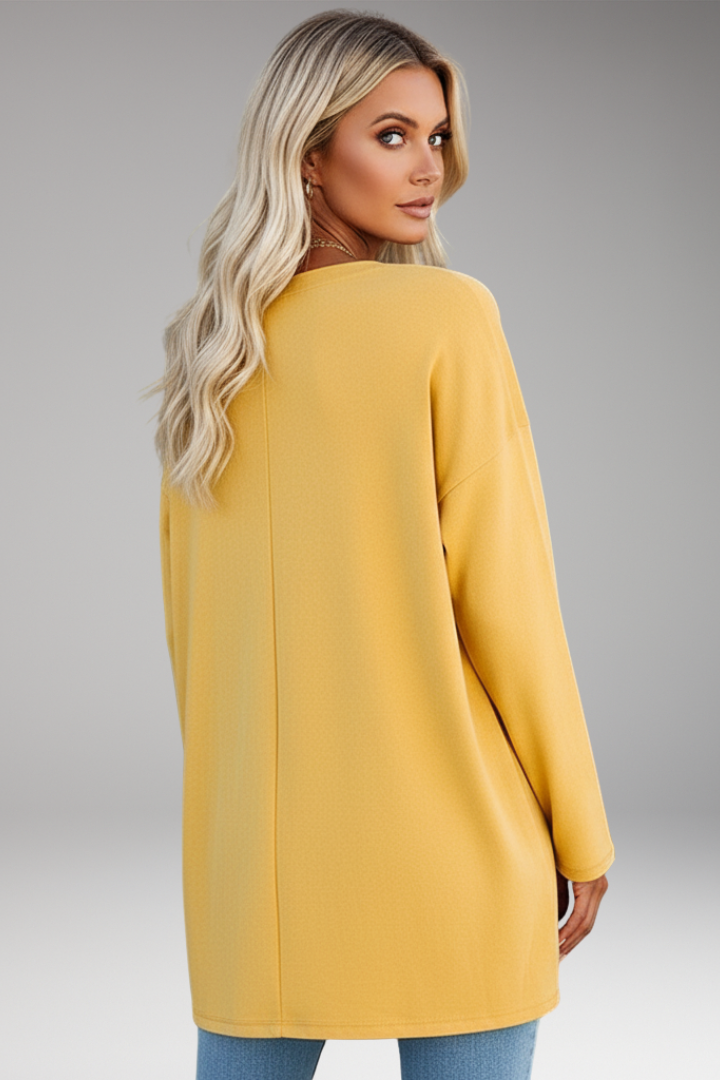 Women’s Tunic Top with V-Neckline and Long Sleeves