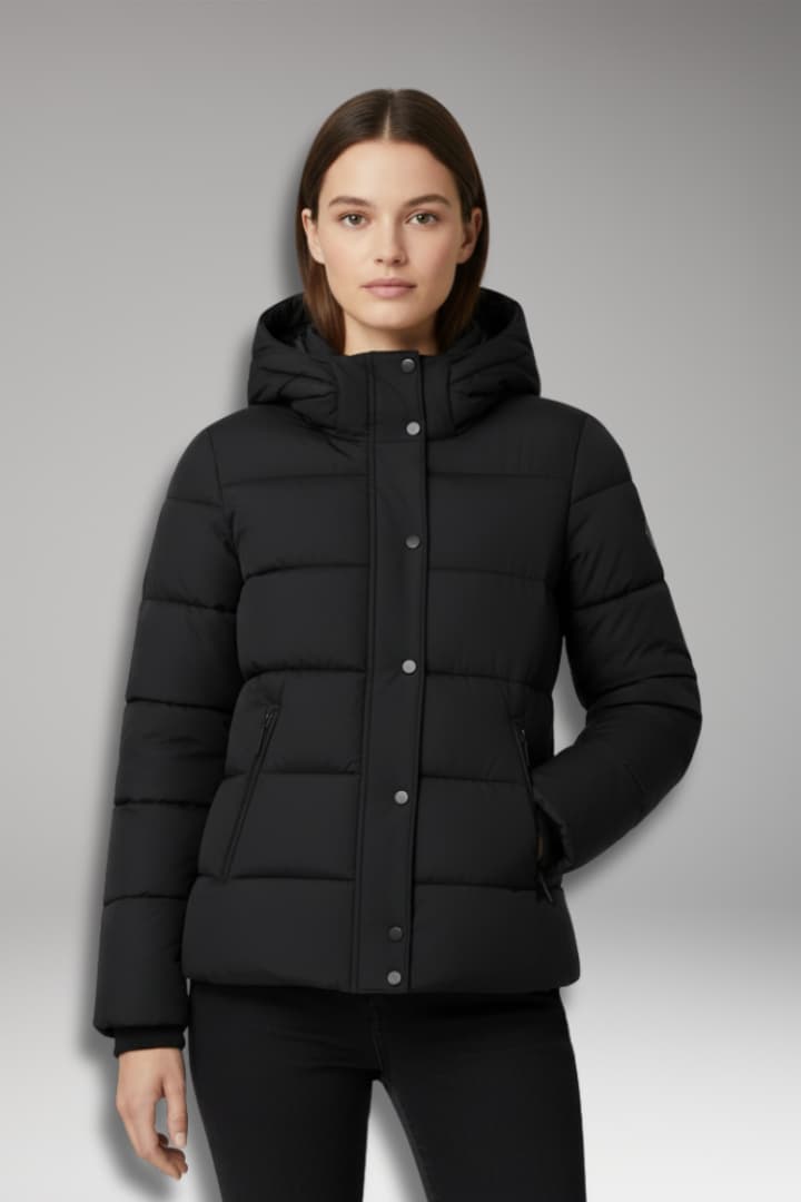 Women’s Winter Jacket with Front Zipper and Long Sleeves