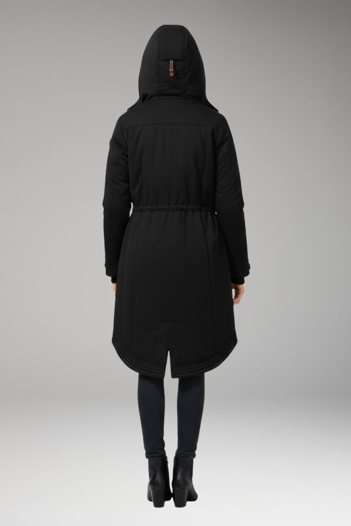 Women’s parka with lined hood and adjustable waist