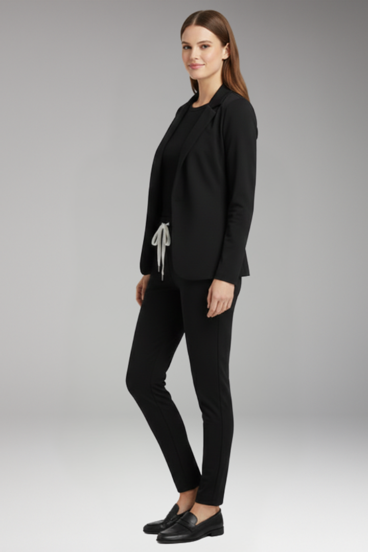 Women's Two-Piece Set with Blazer and Drawstring Trousers