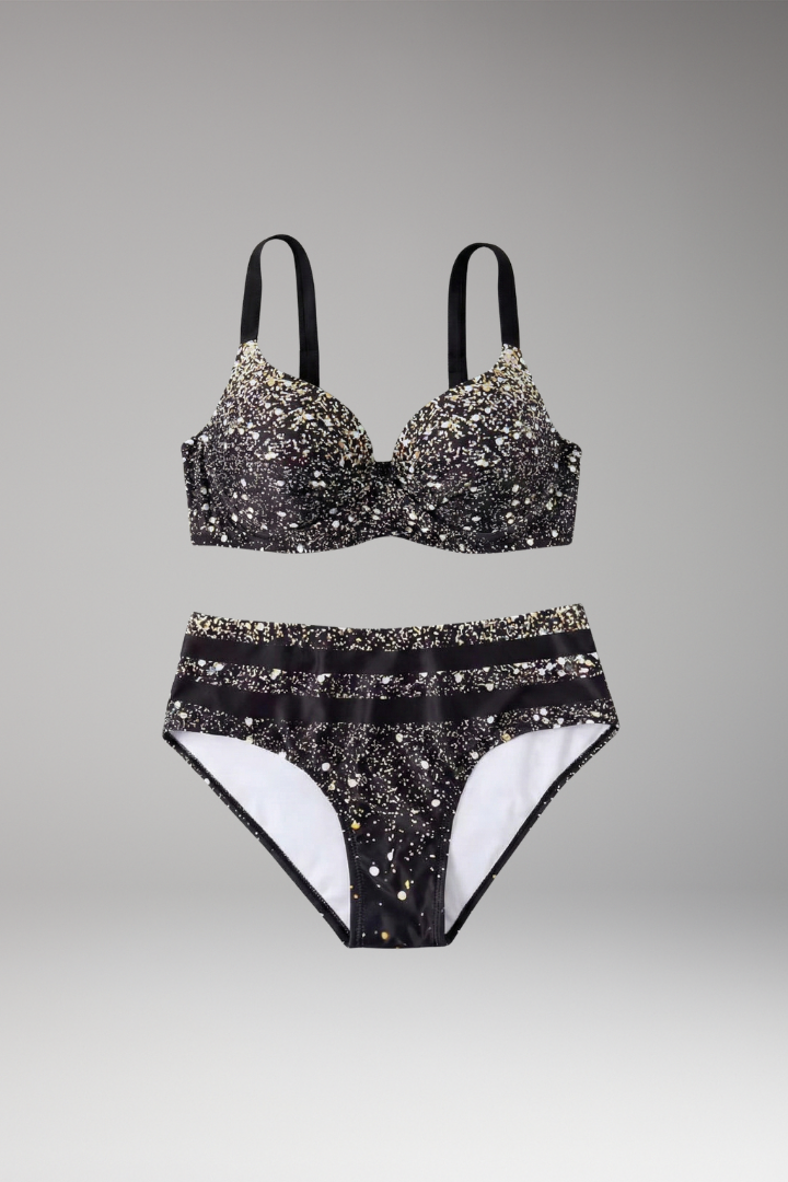 Women’s Bikini Set with Underwire and High-Waisted Bottoms