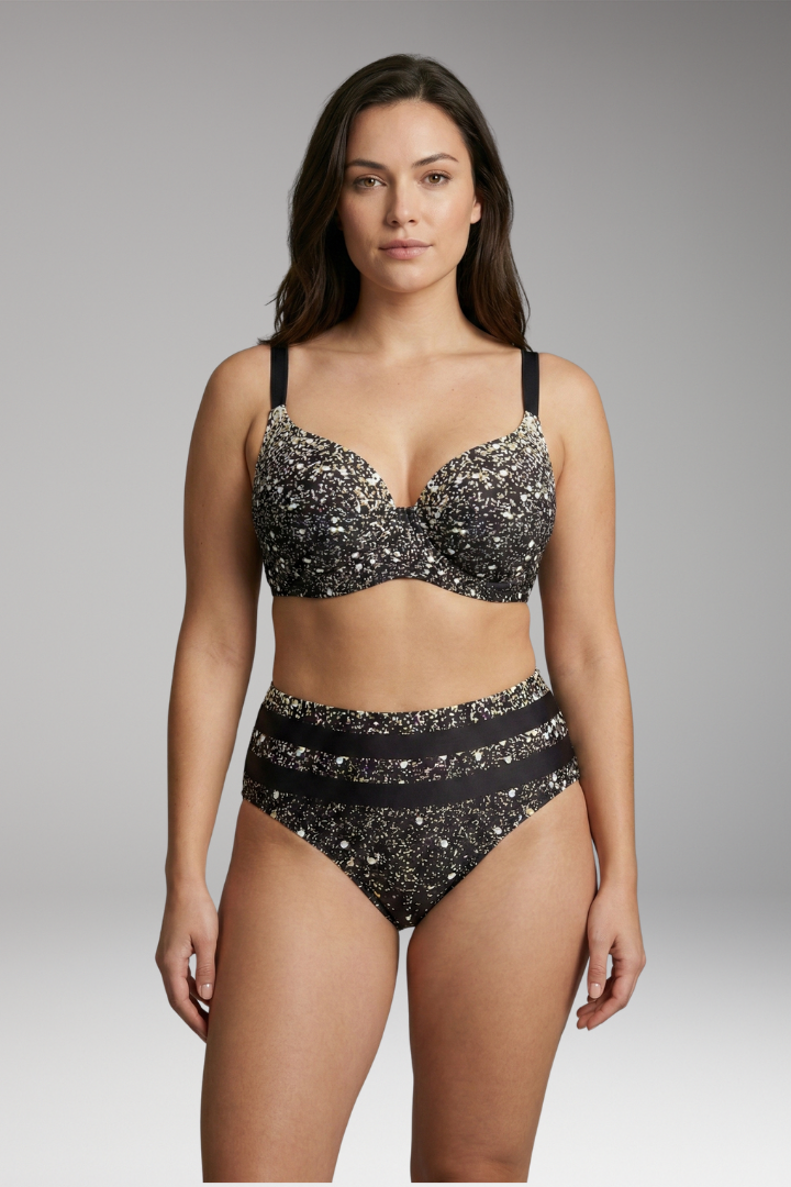 Women’s Bikini Set with Underwire and High-Waisted Bottoms