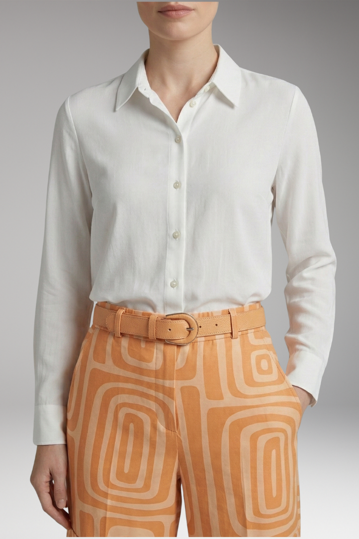 Women's Blouse and Trousers Set with Patterned Trousers