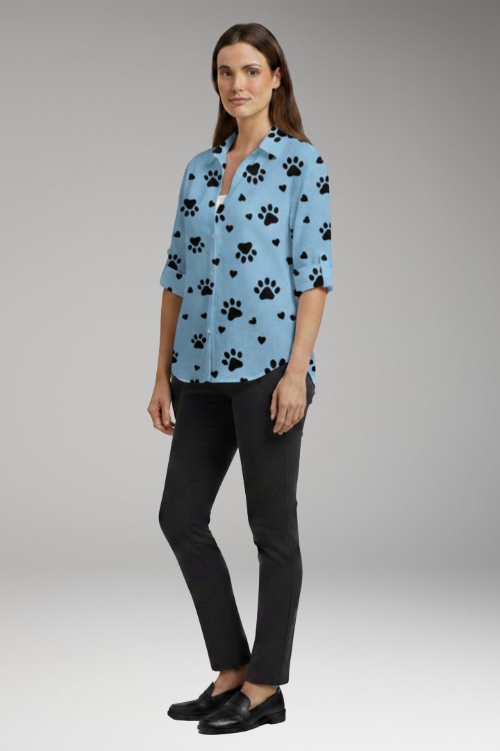 Women’s Blouse with Button-Front and Pocket
