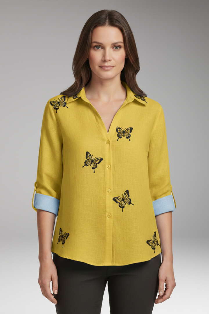 Women’s Blouse with Button-Front and Pocket