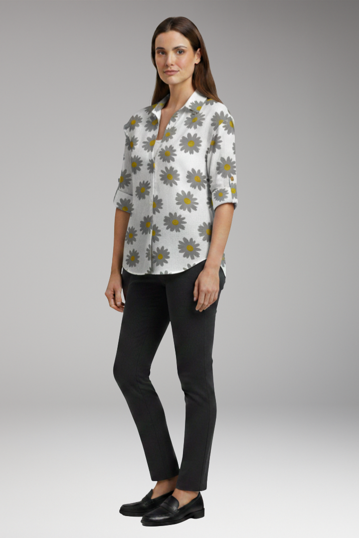 Women’s Blouse with Button-Front and Pocket