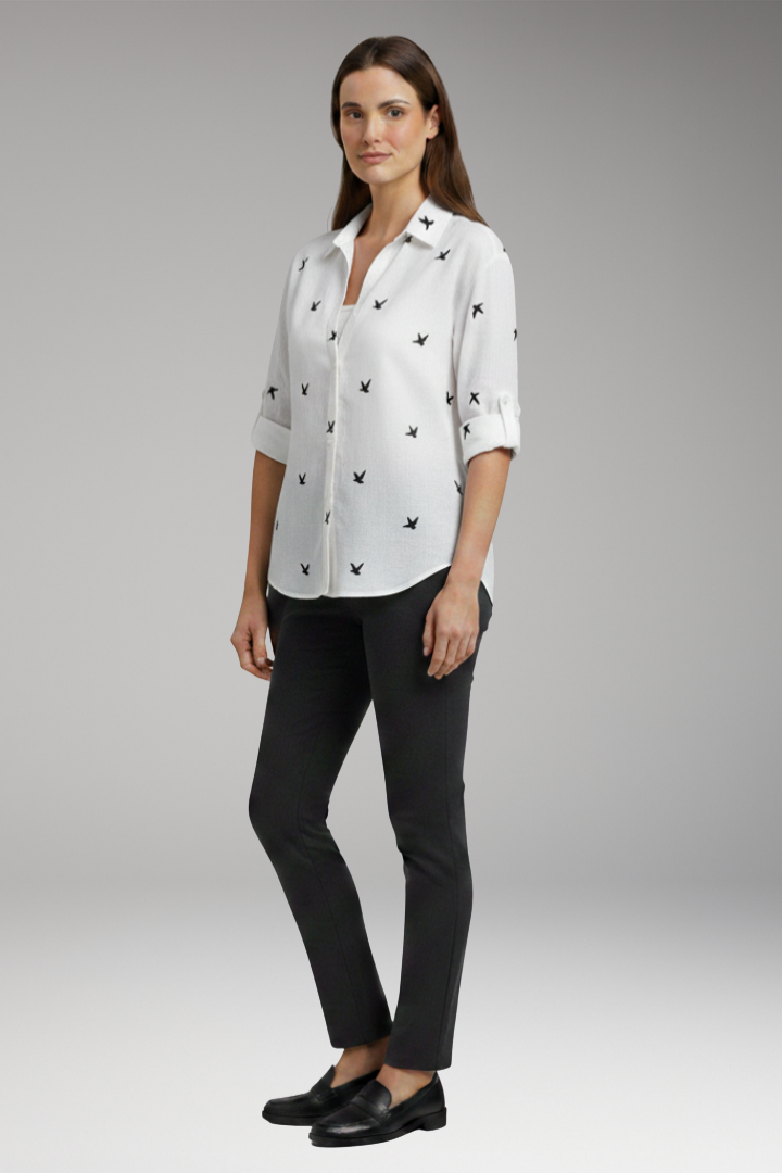 Women’s Blouse with Button-Front and Pocket