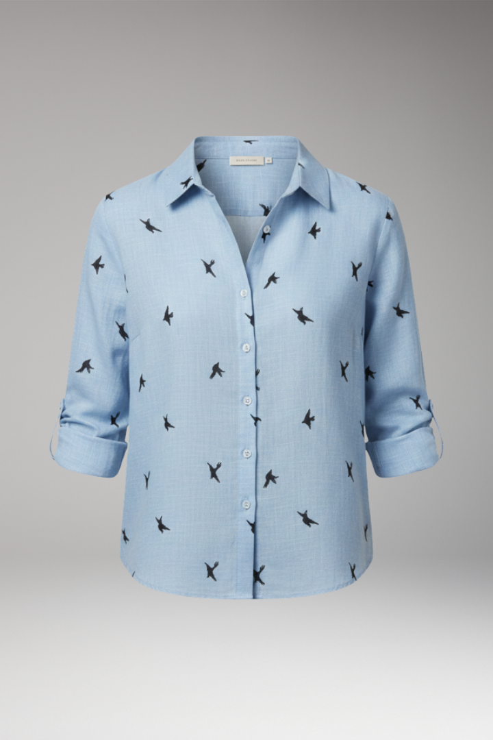 Women’s Blouse with Button-Front and Pocket