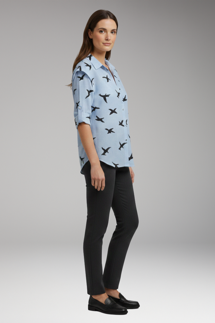 Women’s Blouse with Button-Front and Pocket