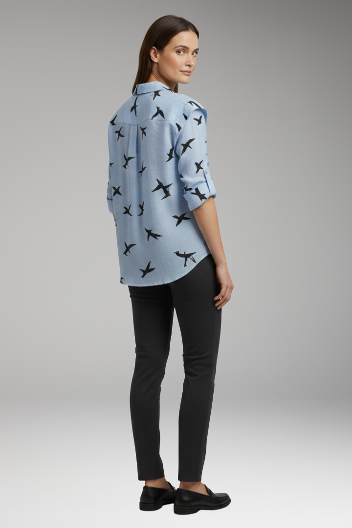 Women’s Blouse with Button-Front and Pocket
