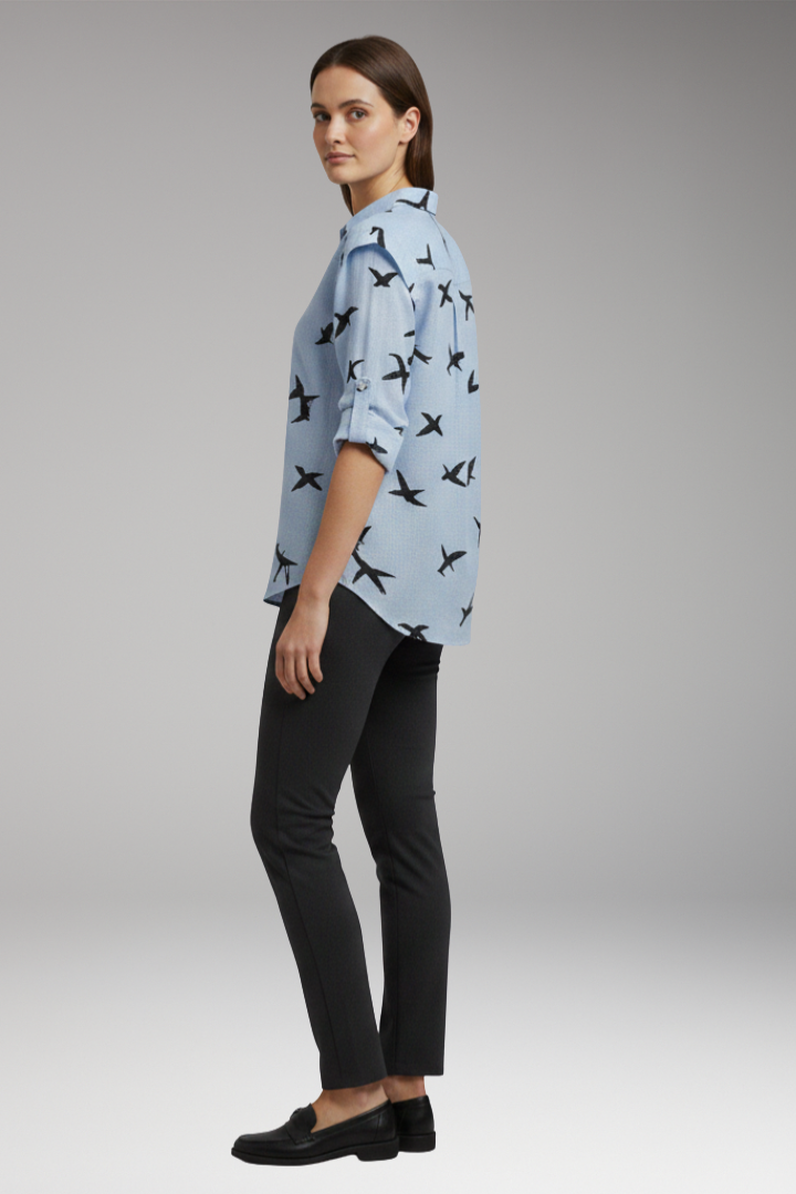 Women’s Blouse with Button-Front and Pocket