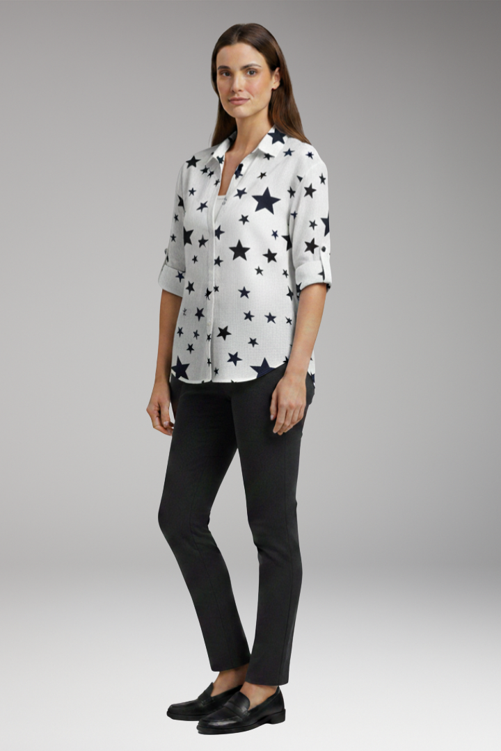 Women’s Blouse with Button-Front and Pocket