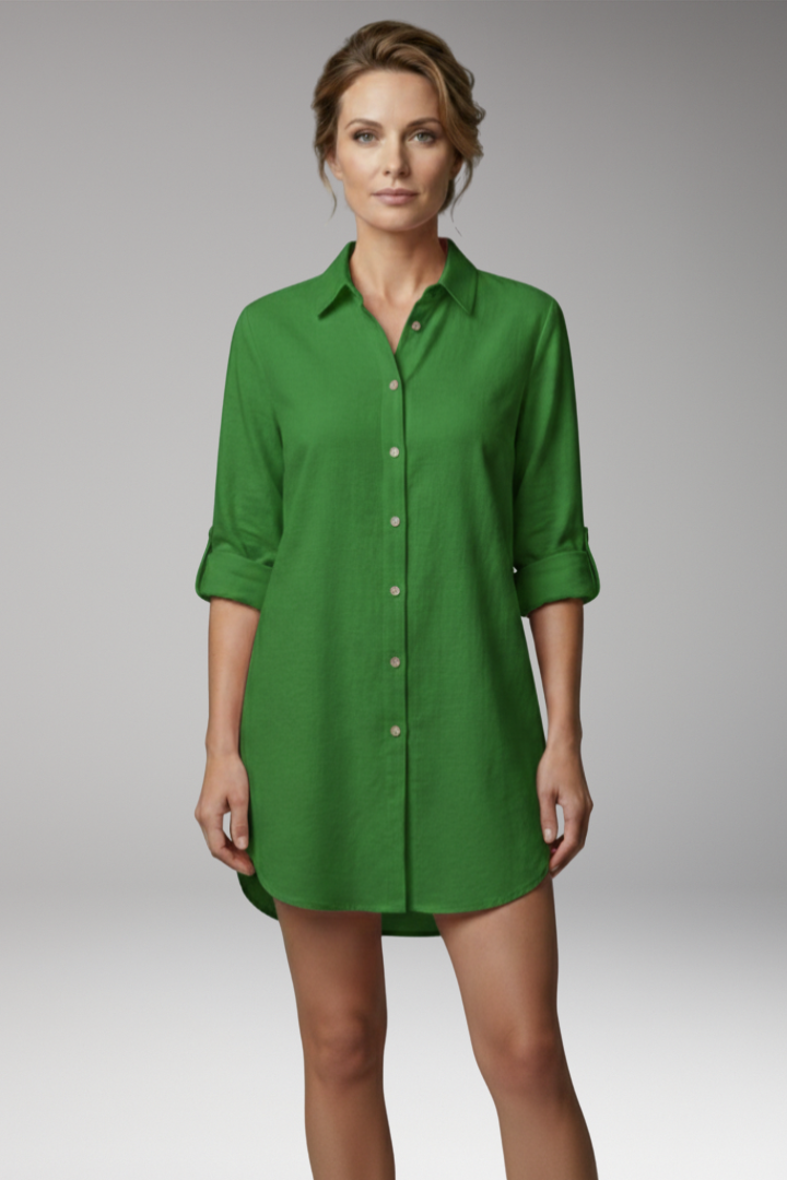 Women’s Blouse with Button-Front and Pockets