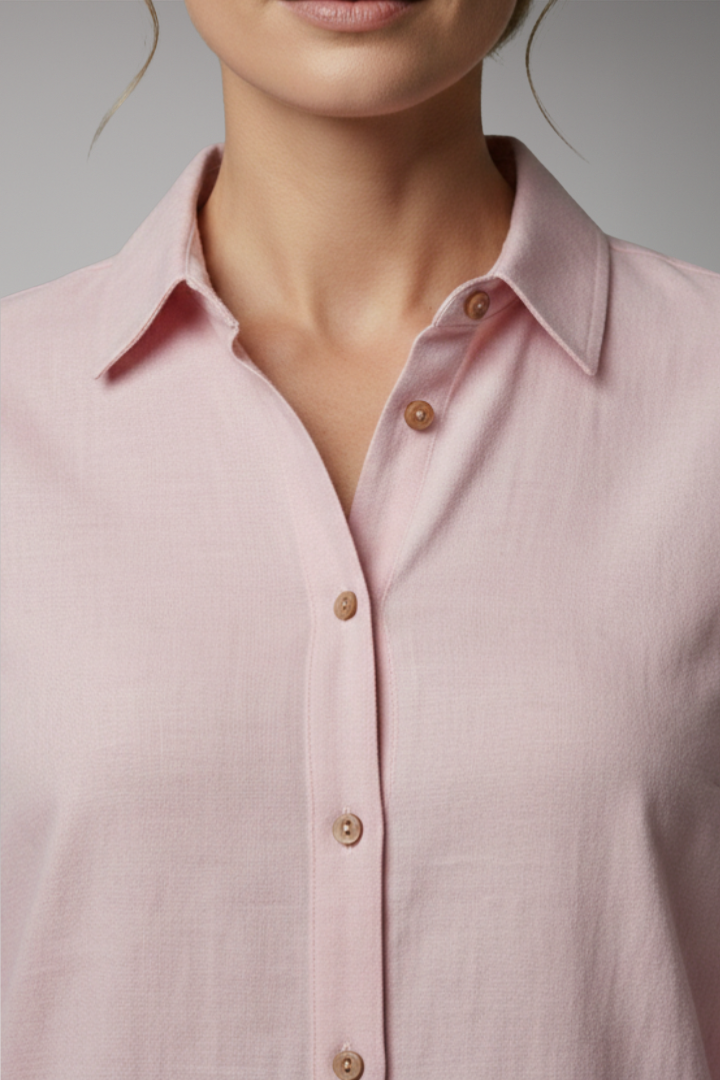 Women’s Blouse with Button-Front and Pockets