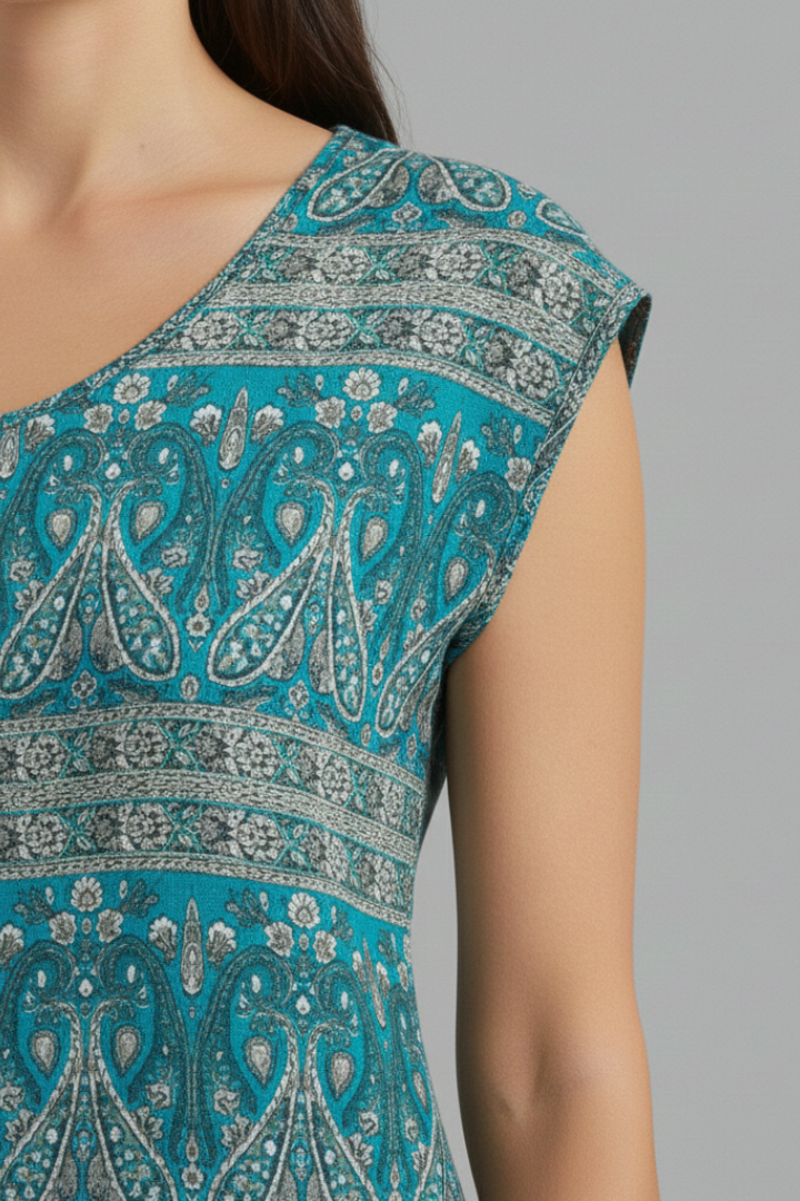 Women’s Blouse with V-Neck and Floral Design