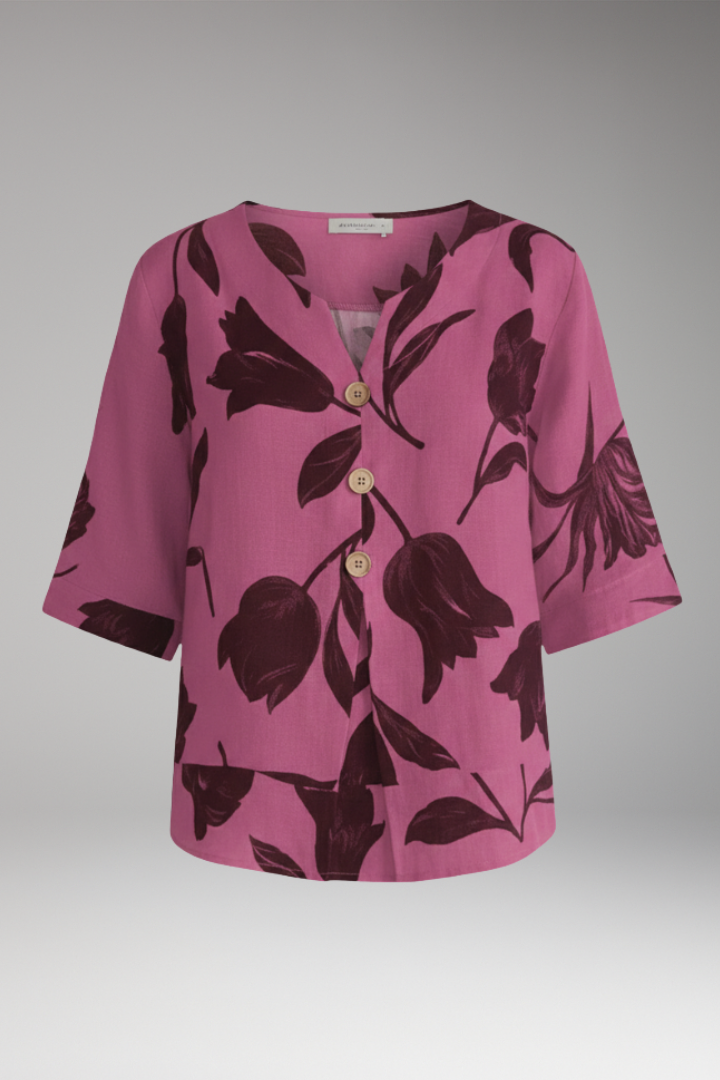 Women’s Floral Print Blouse with V-Neck