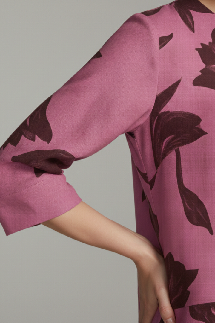 Women’s Floral Print Blouse with V-Neck