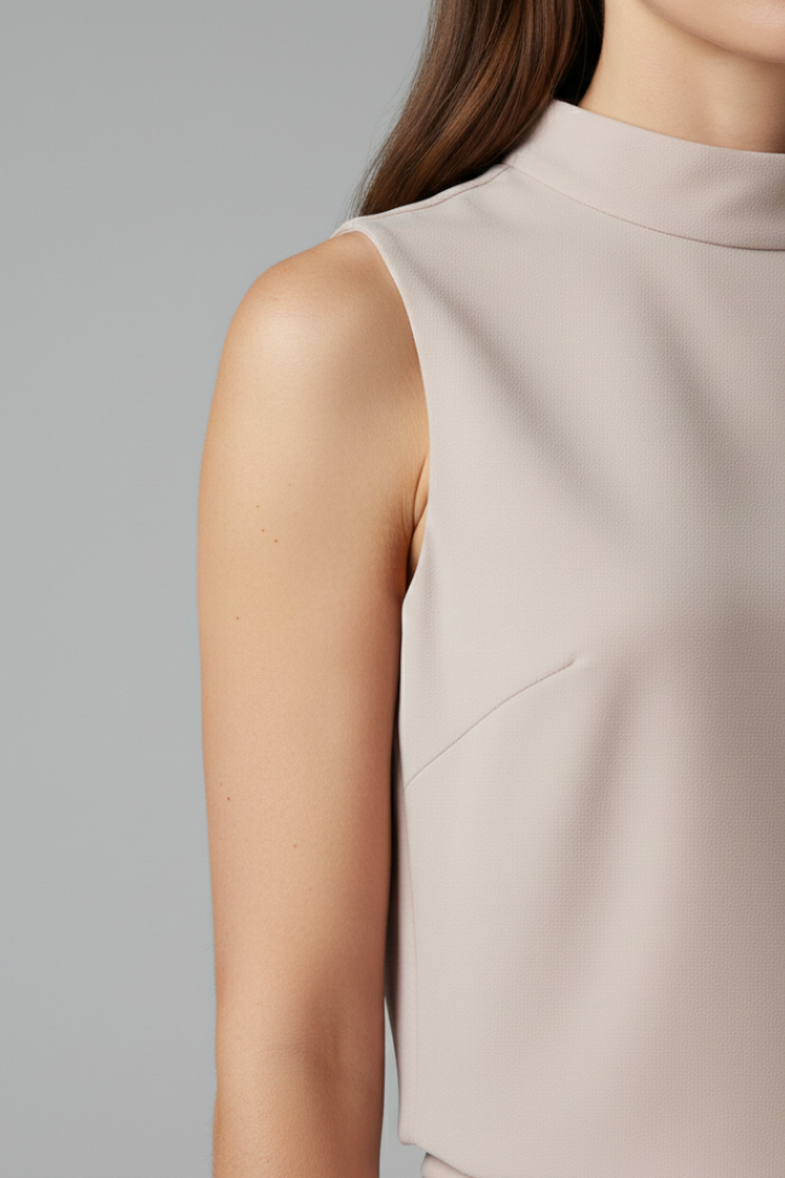 Women's Jumpsuit with High Collar and Wide Legs