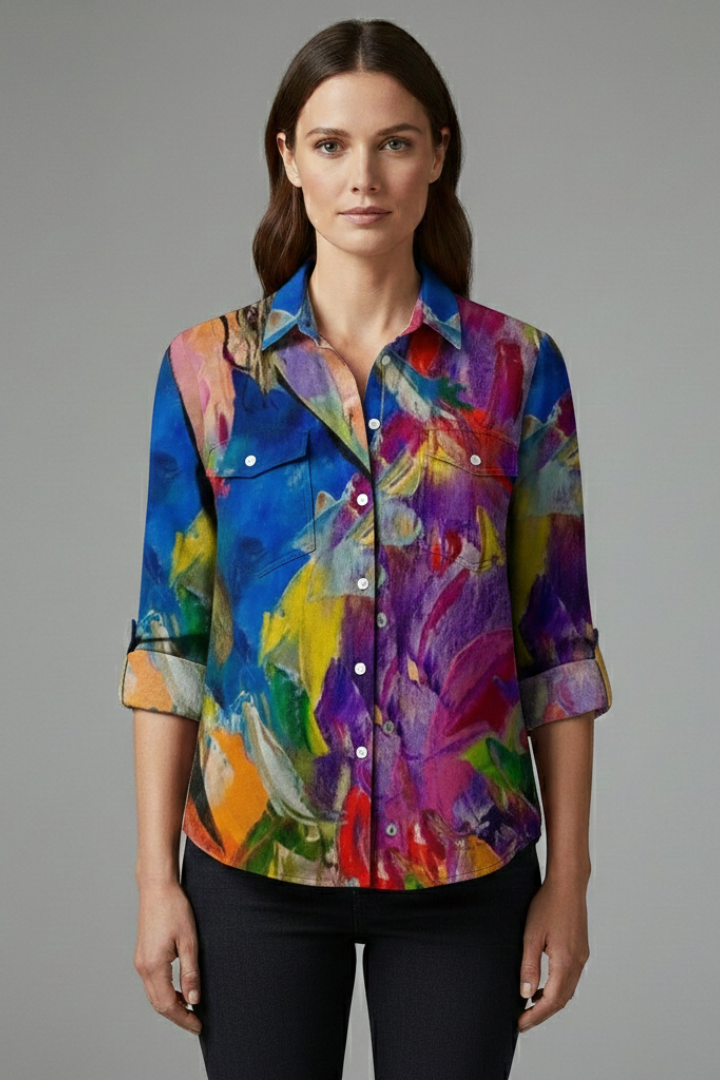 Women's Loose-Fit Shirt with Flowing Design and Versatile Style