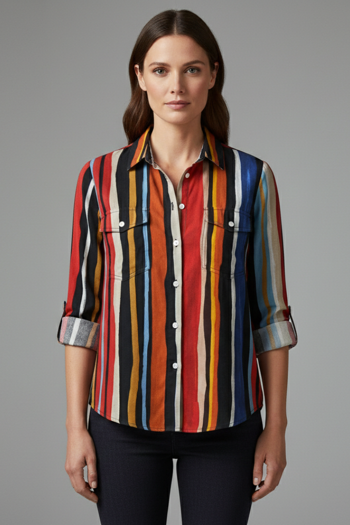 Women's Loose-Fit Shirt with Flowing Design and Versatile Style