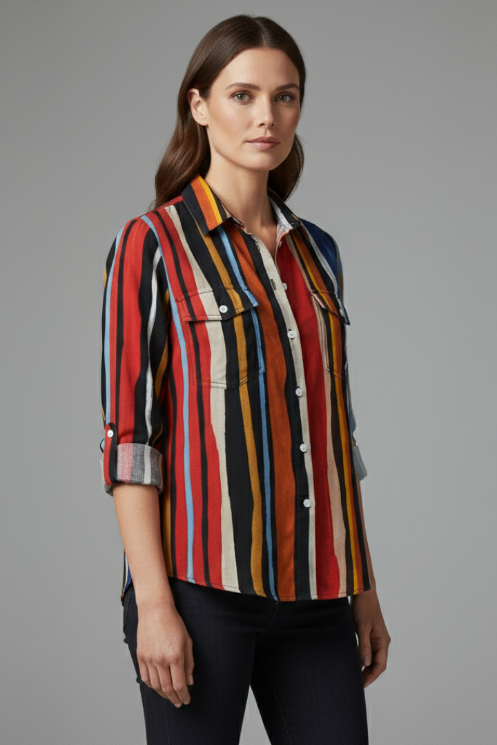 Women's Loose-Fit Shirt with Flowing Design and Versatile Style