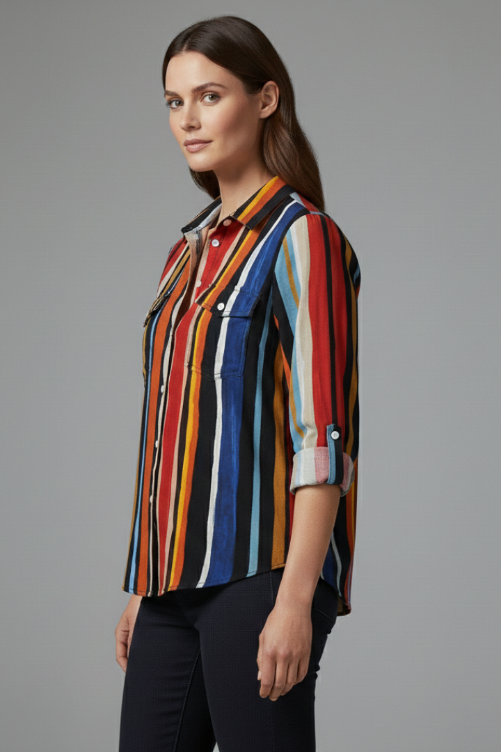 Women's Loose-Fit Shirt with Flowing Design and Versatile Style