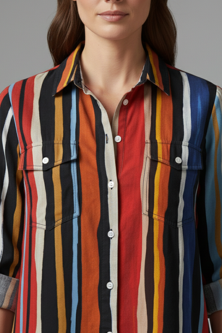 Women's Loose-Fit Shirt with Flowing Design and Versatile Style