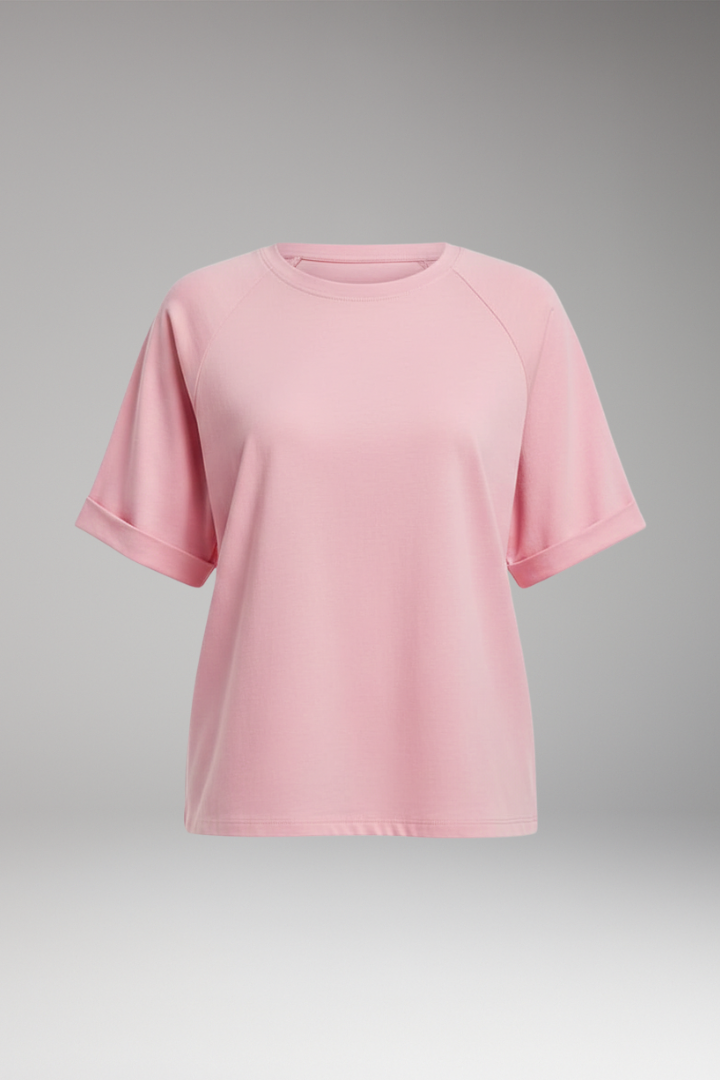 Women’s Oversized T-Shirt with Round Neck and Wide Sleeves