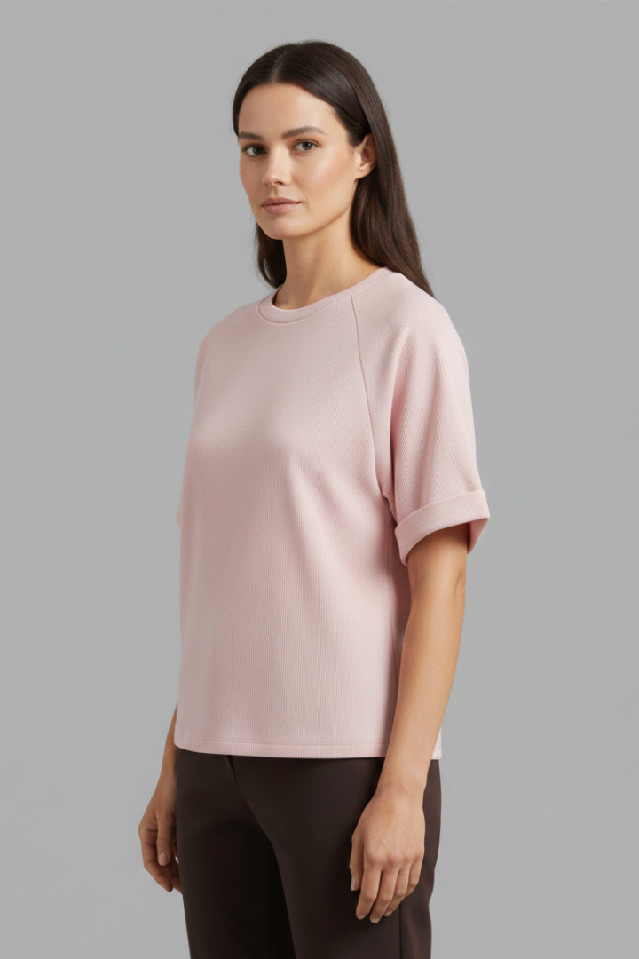 Women’s Oversized T-Shirt with Round Neck and Wide Sleeves