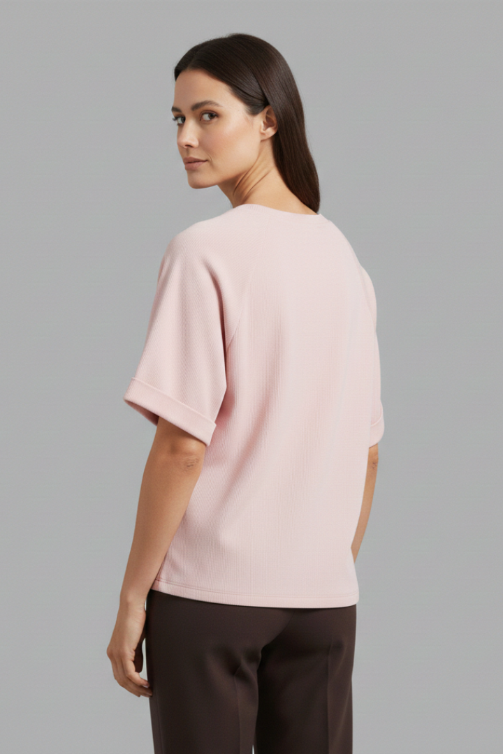 Women’s Oversized T-Shirt with Round Neck and Wide Sleeves