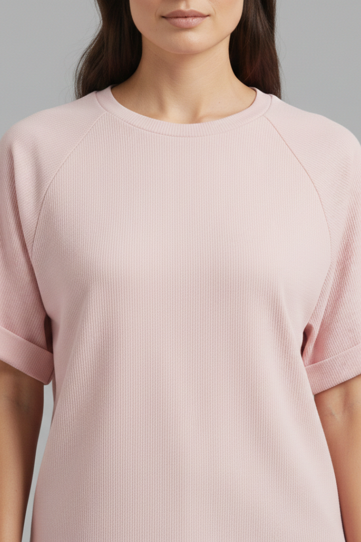 Women’s Oversized T-Shirt with Round Neck and Wide Sleeves