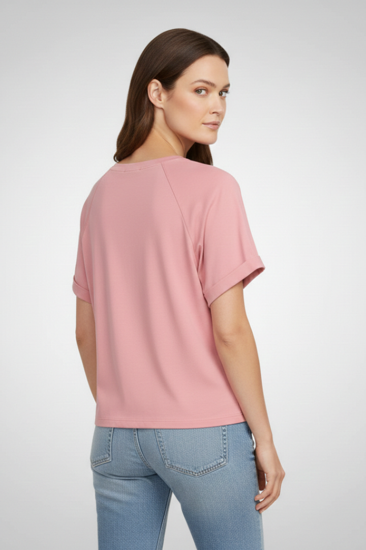 Women's Oversized T-shirt with Short Sleeves and Round Neck