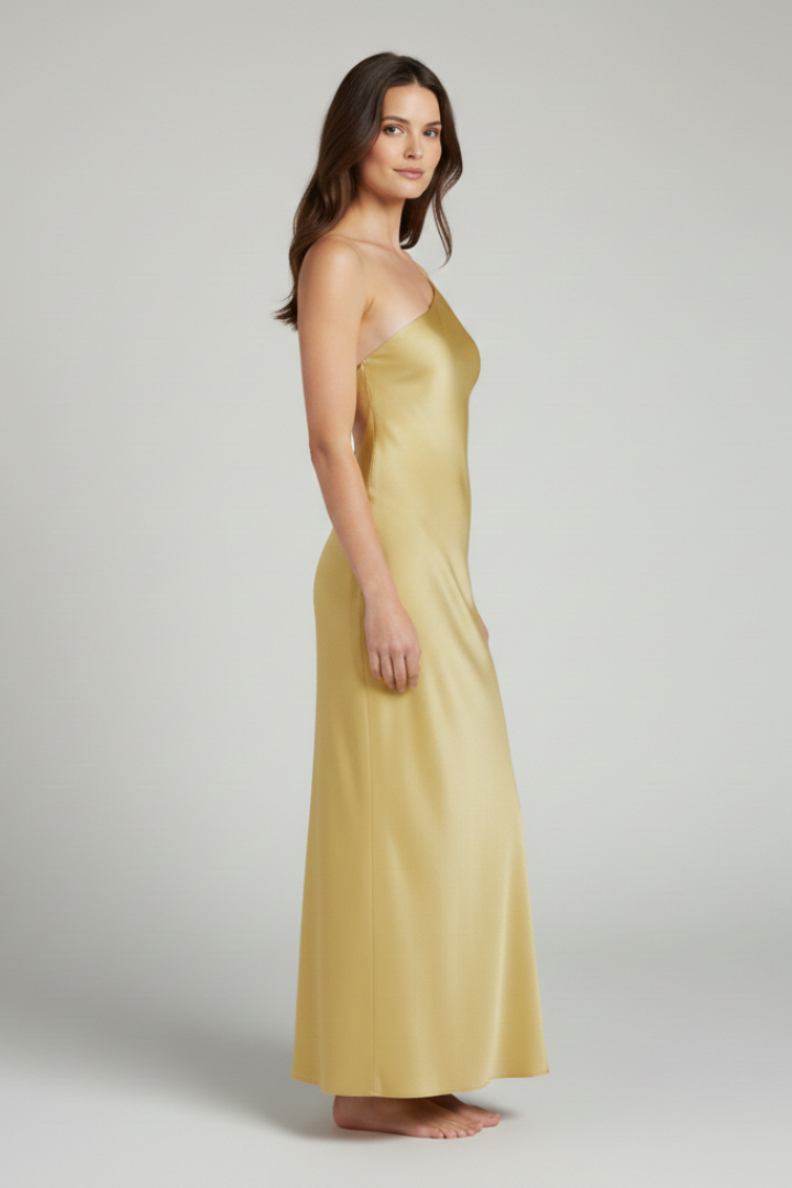 Women's Satin Slip Dress with Slit and Elegant Fit