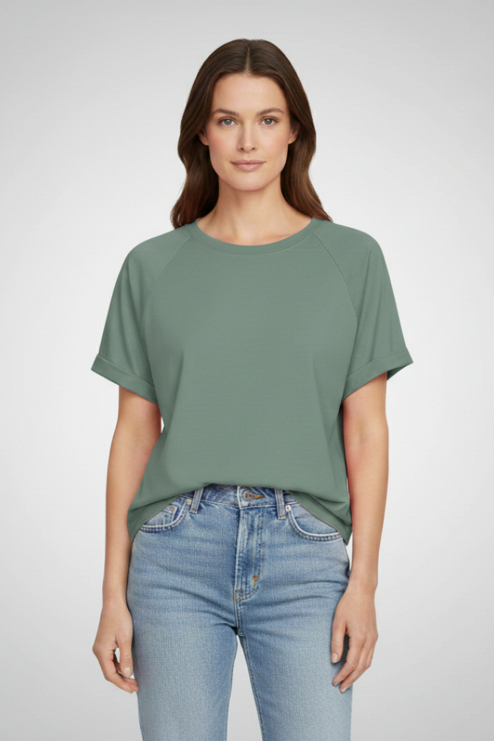 Women's T-shirt with Round Neck and Short Sleeves