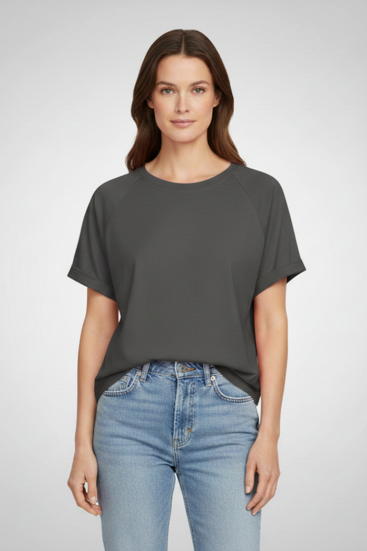 Women's T-shirt with Round Neck and Short Sleeves