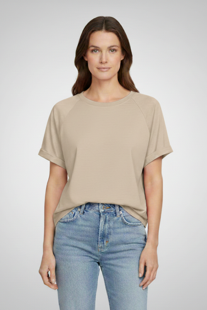 Women's T-shirt with Round Neck and Short Sleeves