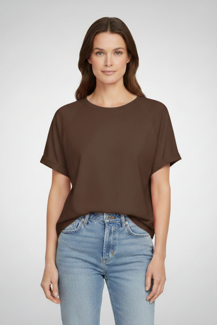Women's T-shirt with Round Neck and Short Sleeves