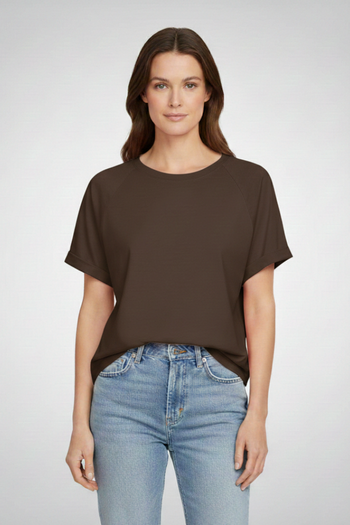 Women's T-shirt with Round Neck and Short Sleeves