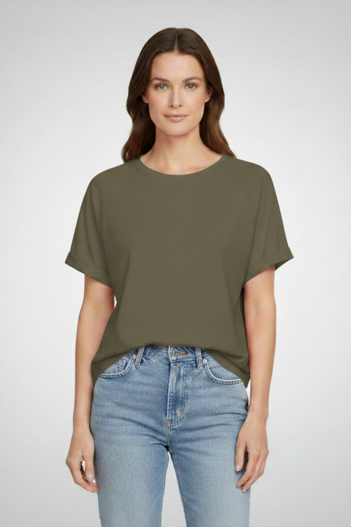 Women's T-shirt with Round Neck and Short Sleeves