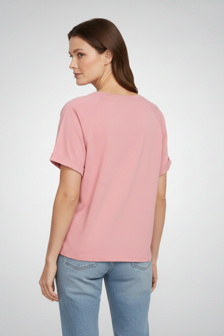 Women's T-shirt with Round Neck and Short Sleeves