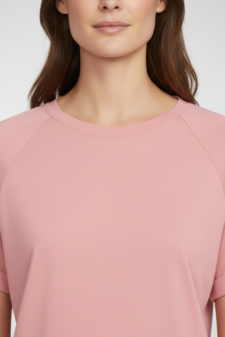 Women's T-shirt with Round Neck and Short Sleeves