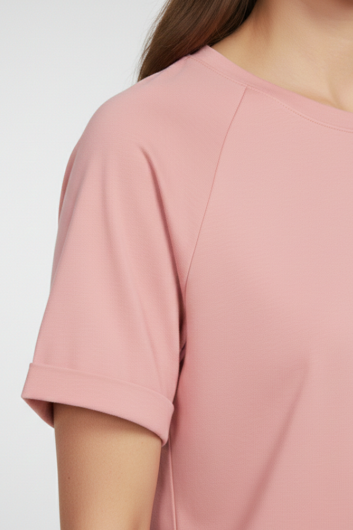 Women's T-shirt with Round Neck and Short Sleeves