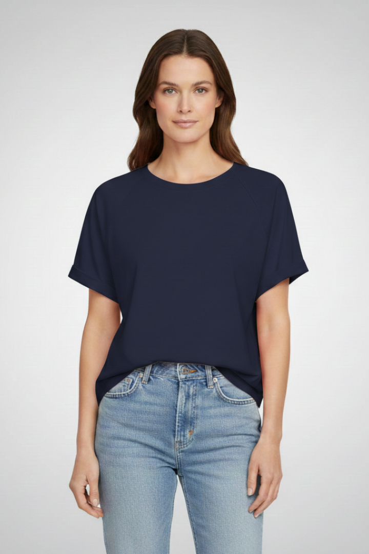 Women's T-shirt with Round Neck and Short Sleeves
