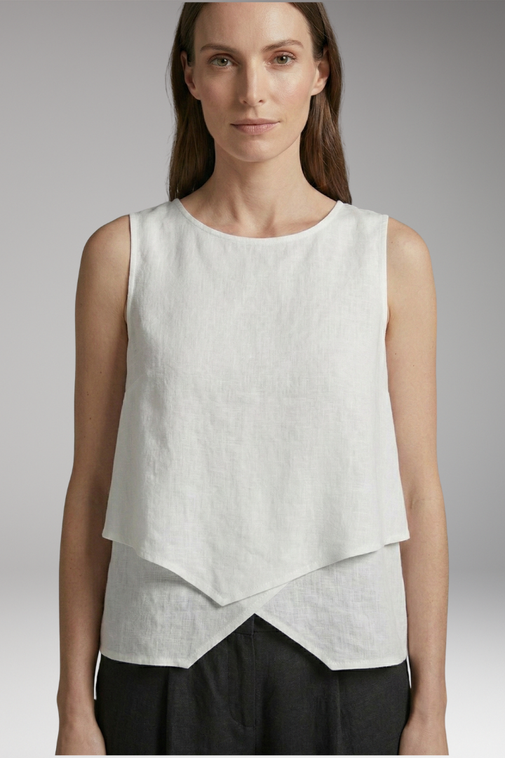 Women's Two-Piece Set with Sleeveless Top and Wide-Leg Trousers
