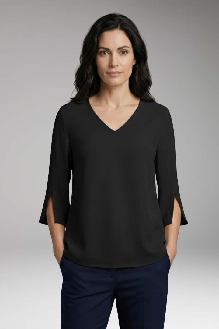 Women’s V-Neck Blouse with 3/4 Sleeves