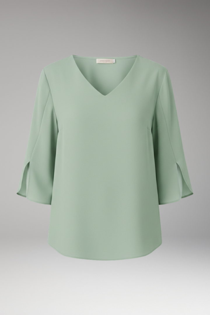 Women’s V-Neck Blouse with 3/4 Sleeves