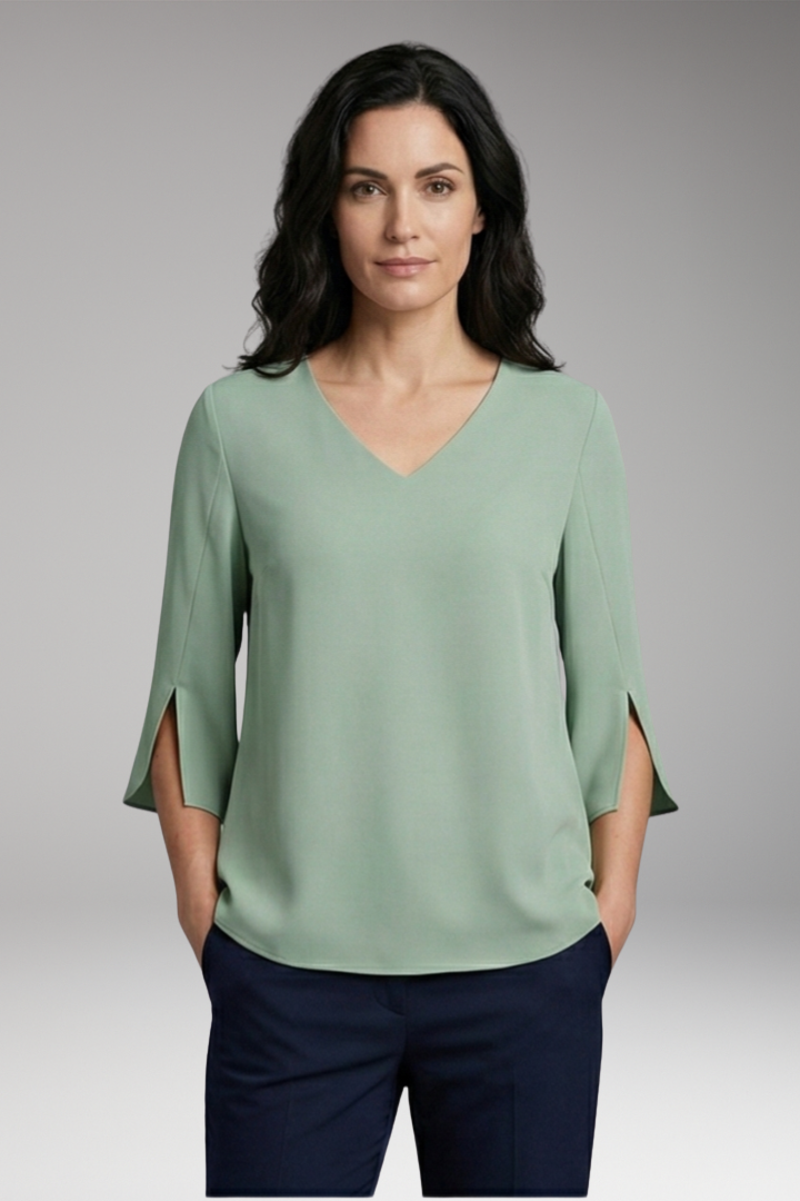 Women’s V-Neck Blouse with 3/4 Sleeves