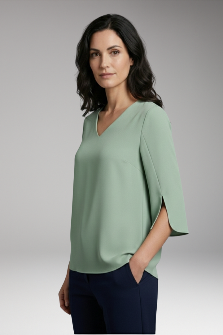 Women’s V-Neck Blouse with 3/4 Sleeves